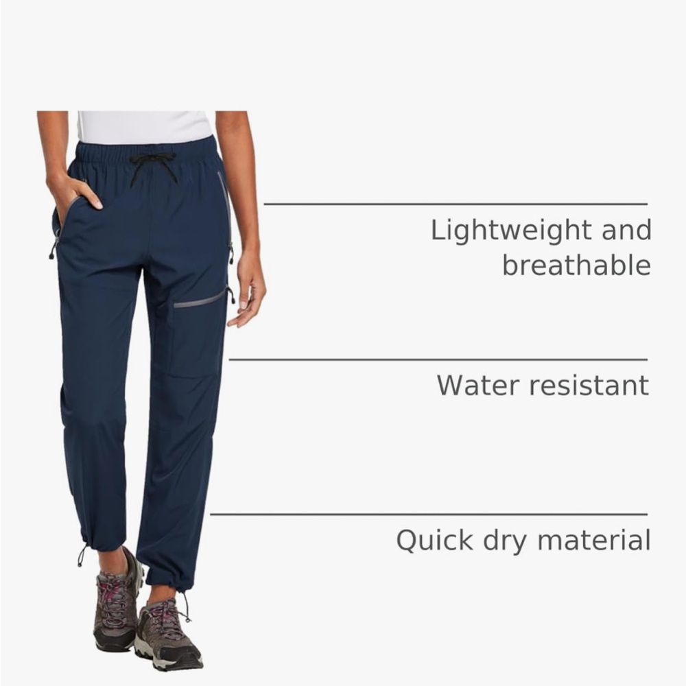 NEW Baleaf Navy Women's Water-Resistant Track Joggers - Picture 2 of 6